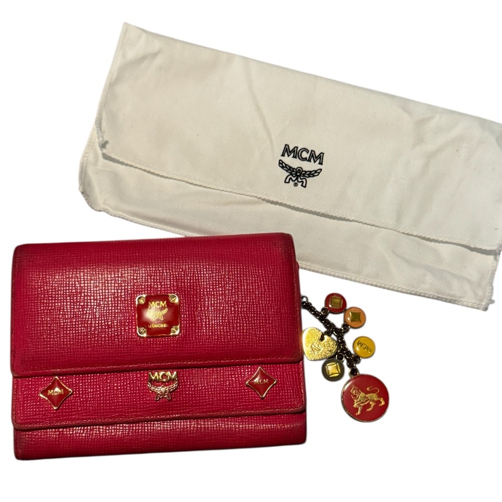 MCM Short Trifold Wallet w/Charm & MCM Dust Bag